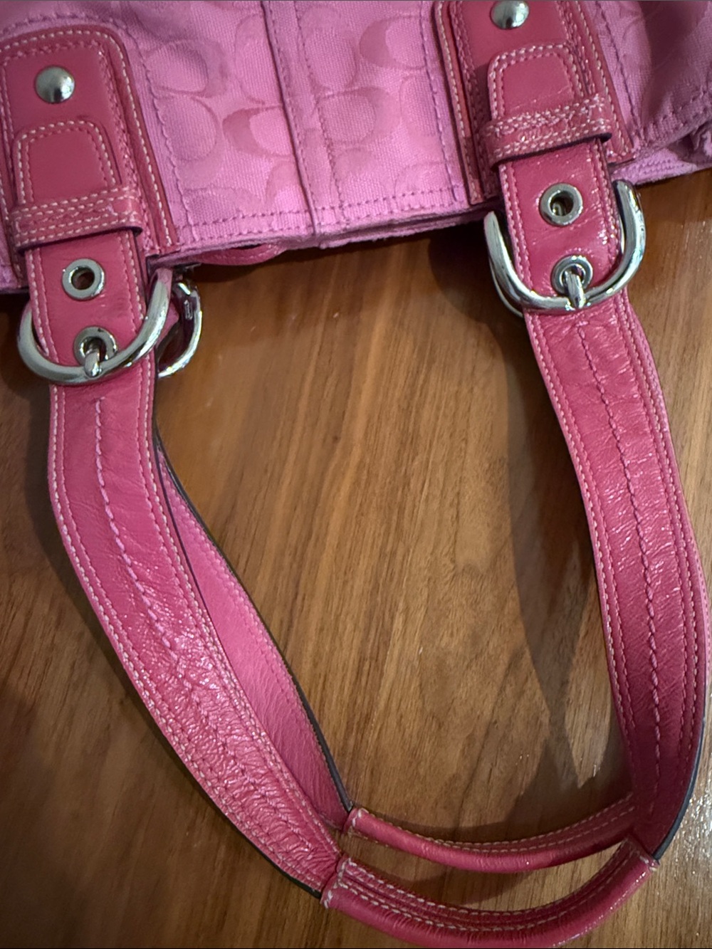 Coach Pink Monogram Soho Tote Bag - Picture 12 of 13